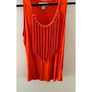 MICHAEL Michael Kors Grommet Fringe Sleeveless Top